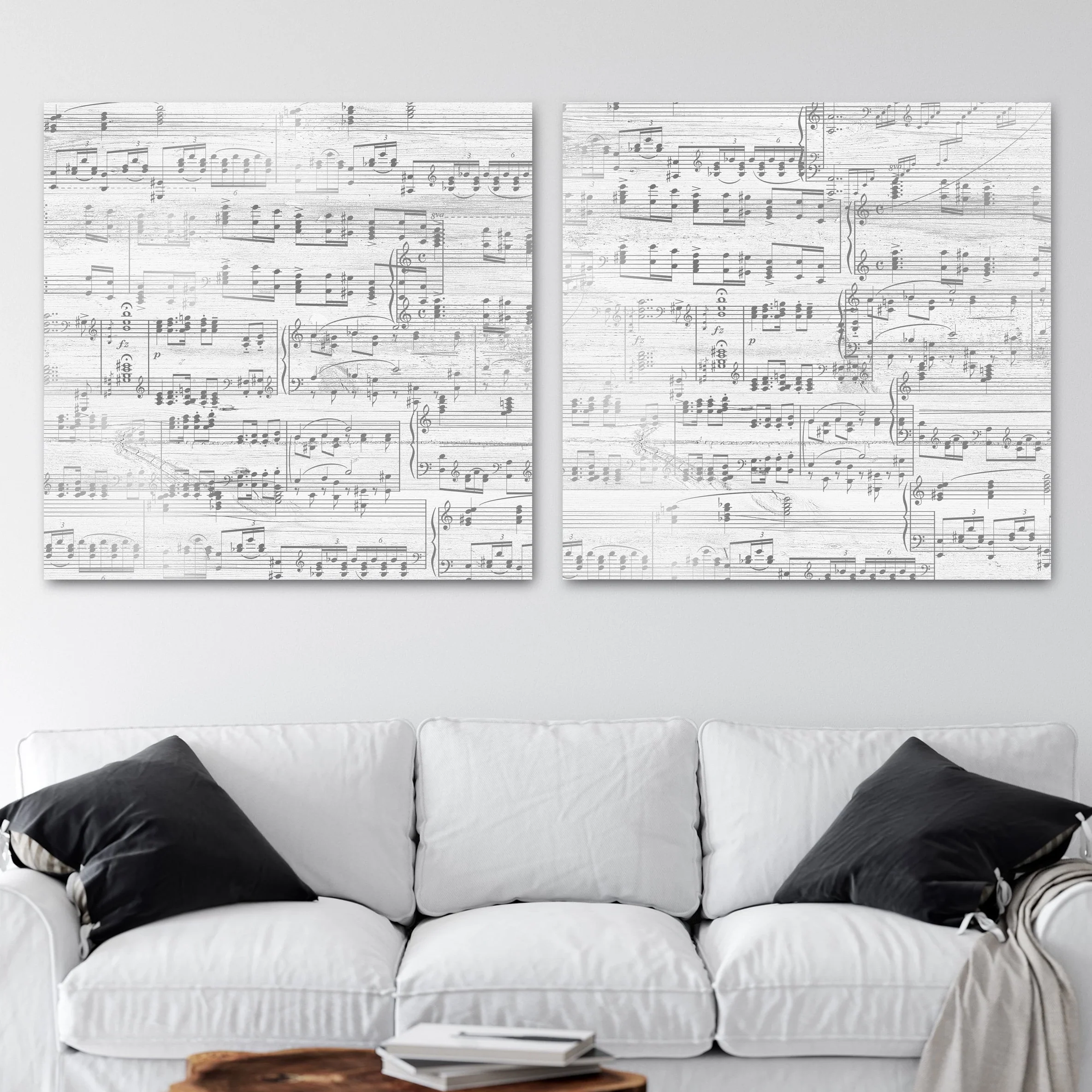 Split Sheet Music Canvas - 25th Anniversary Gift