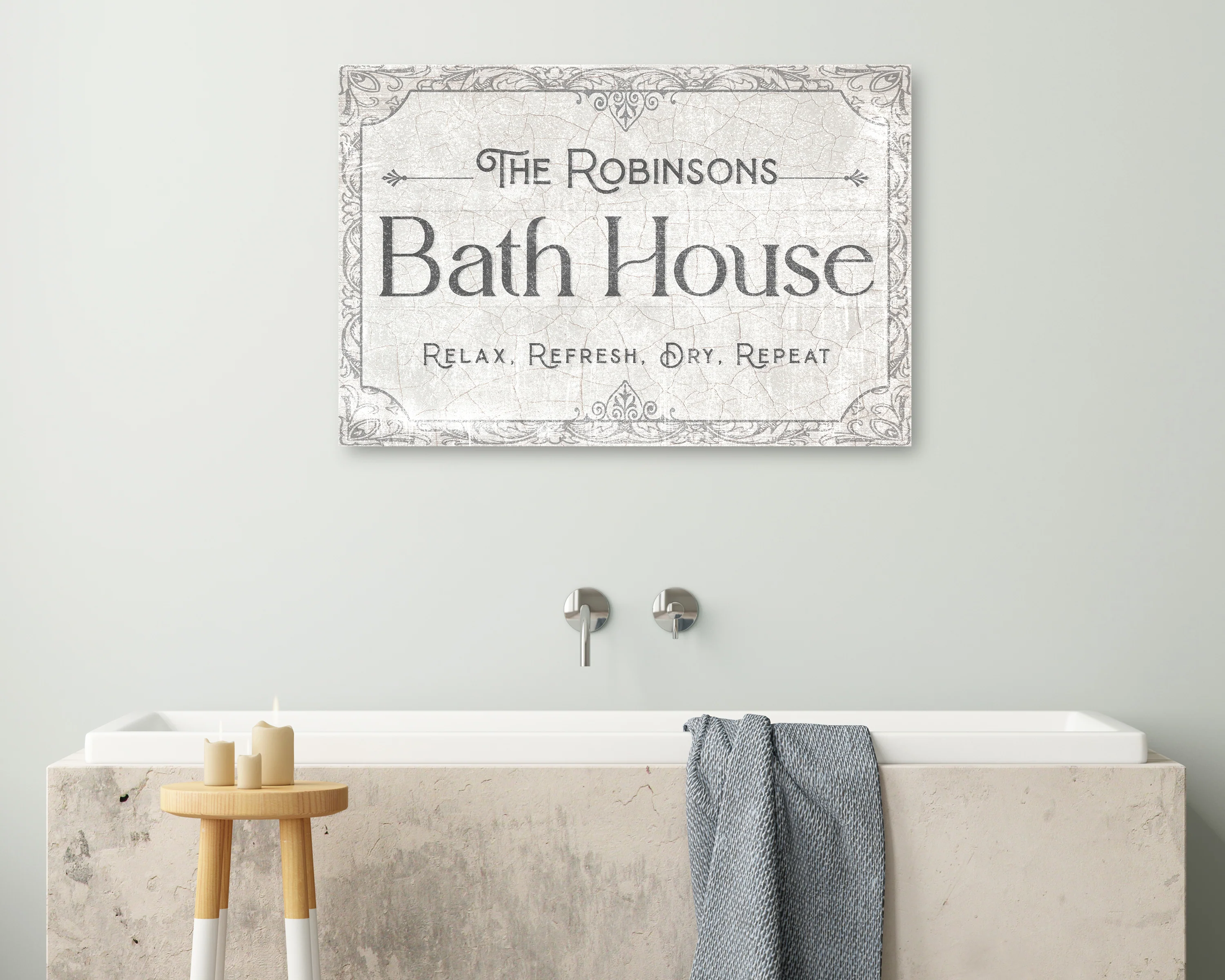 Personalized Bath House Sign