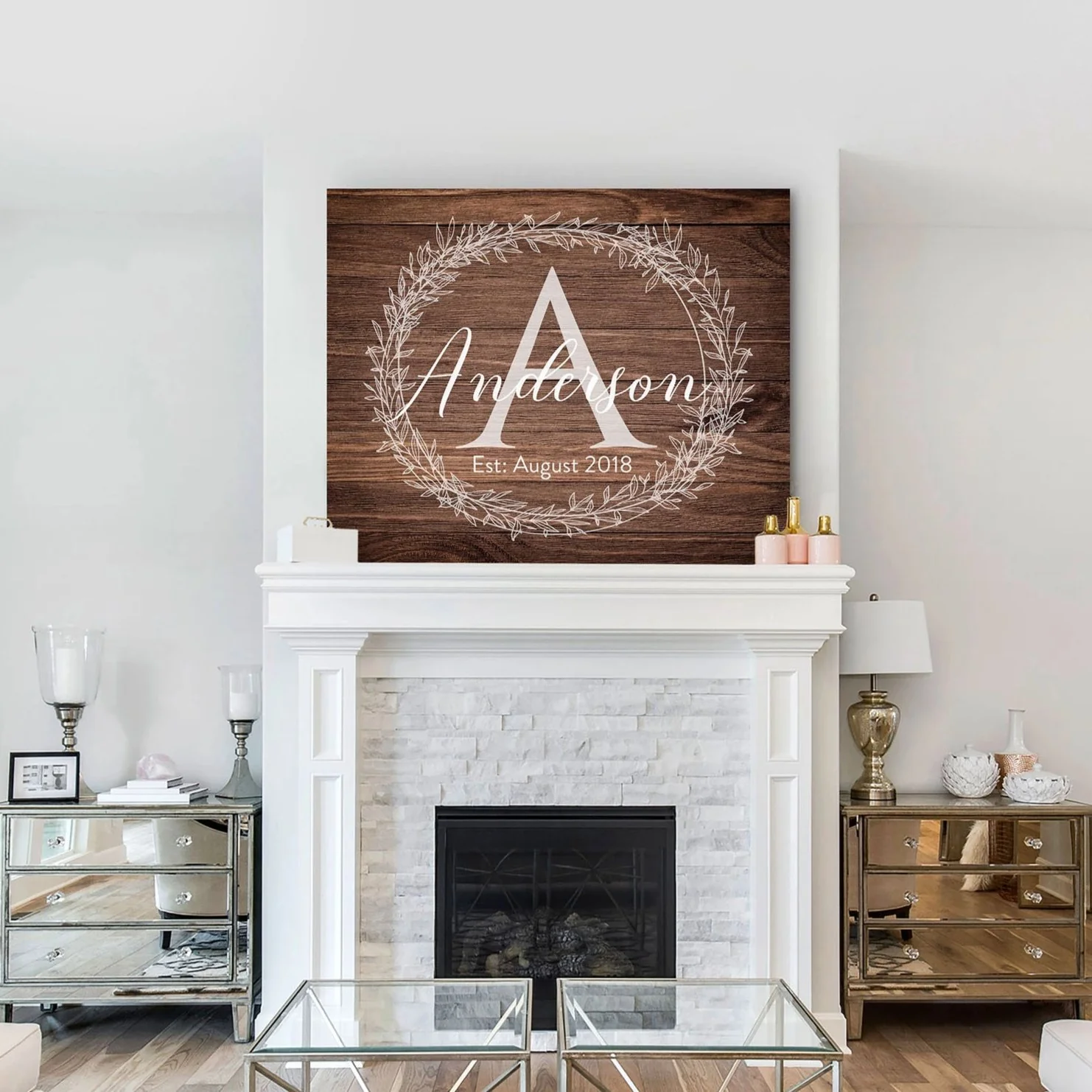Brown Rustic Monogram Sign