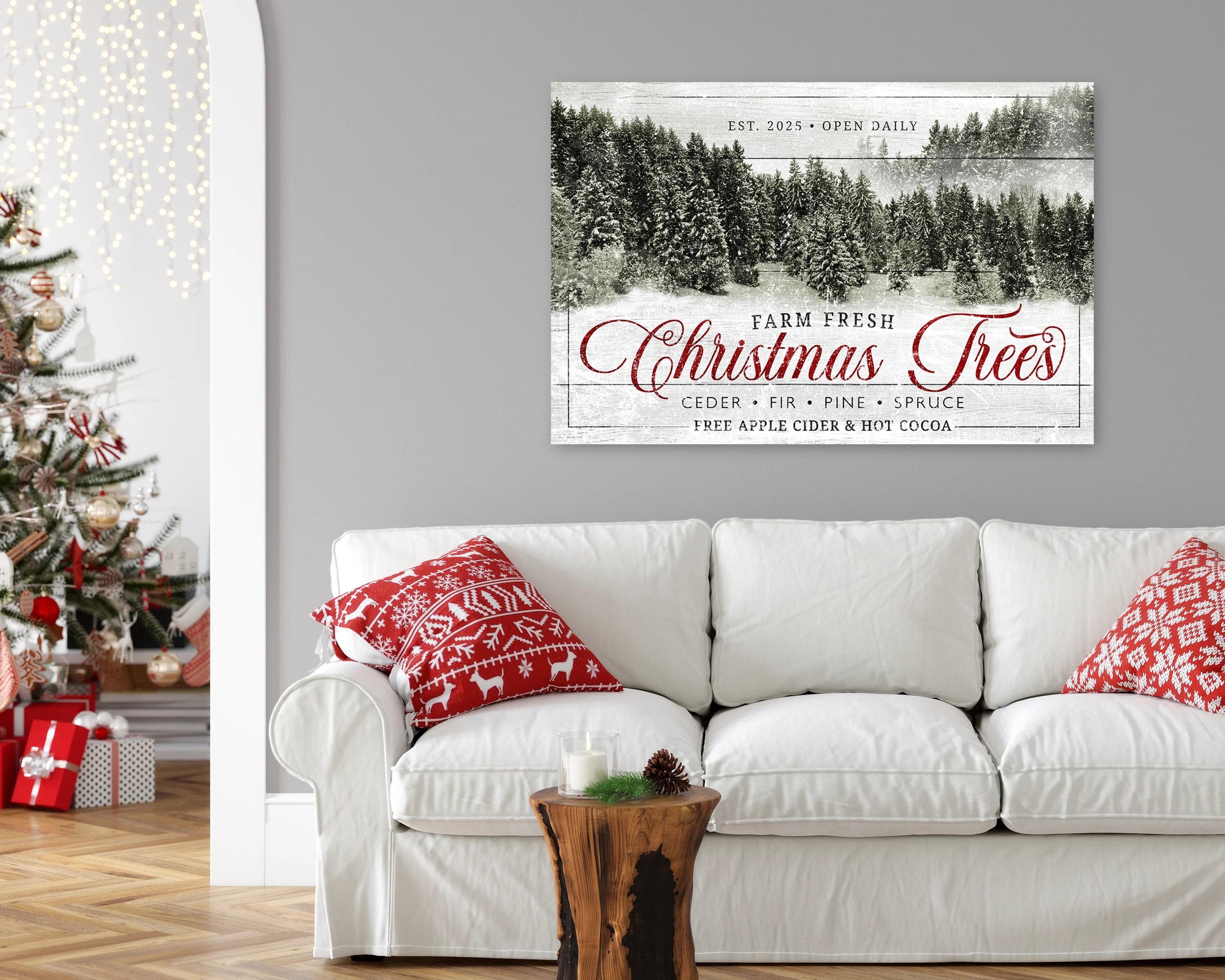 Farm Fresh Christmas Trees Canvas Wall Art