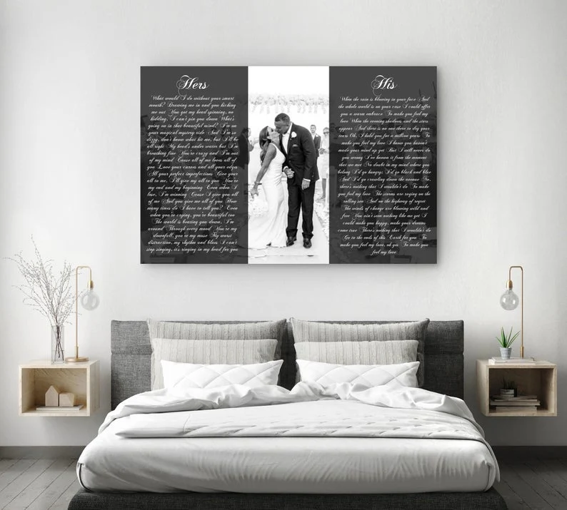 His And Hers Vows With A Photo Second Anniversary Gift