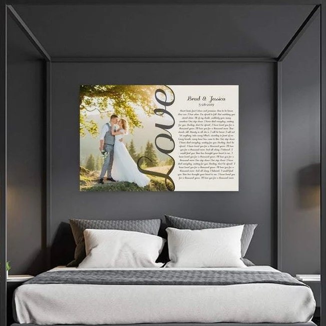 Love Photo with Vows Or Song lyrics Second Anniversary Gift