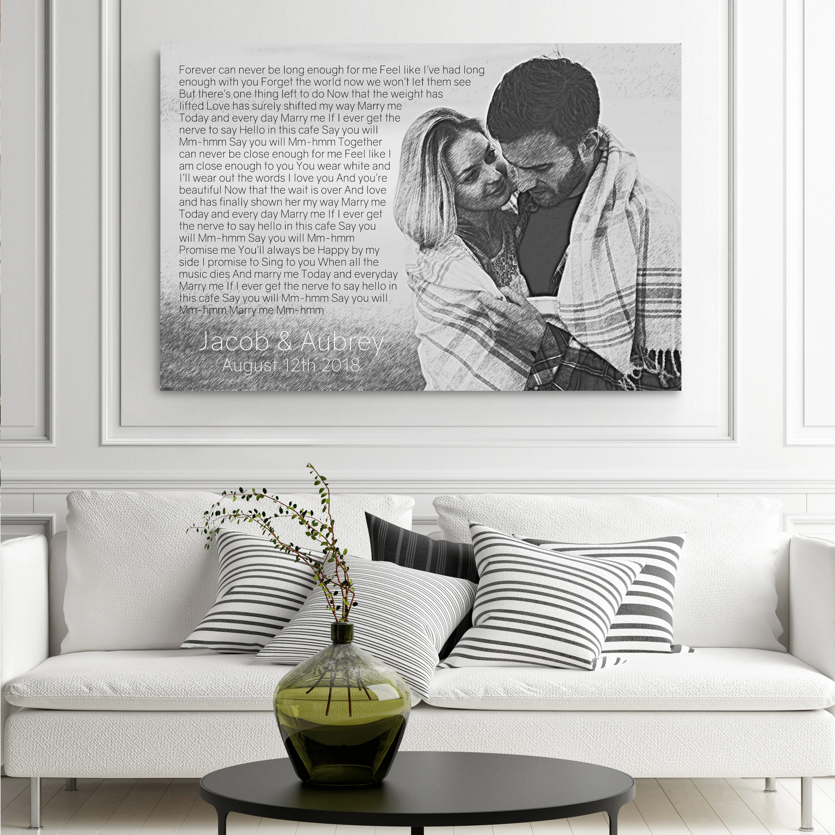 Photo To Pencil Sketch Song Lyrics On Canvas