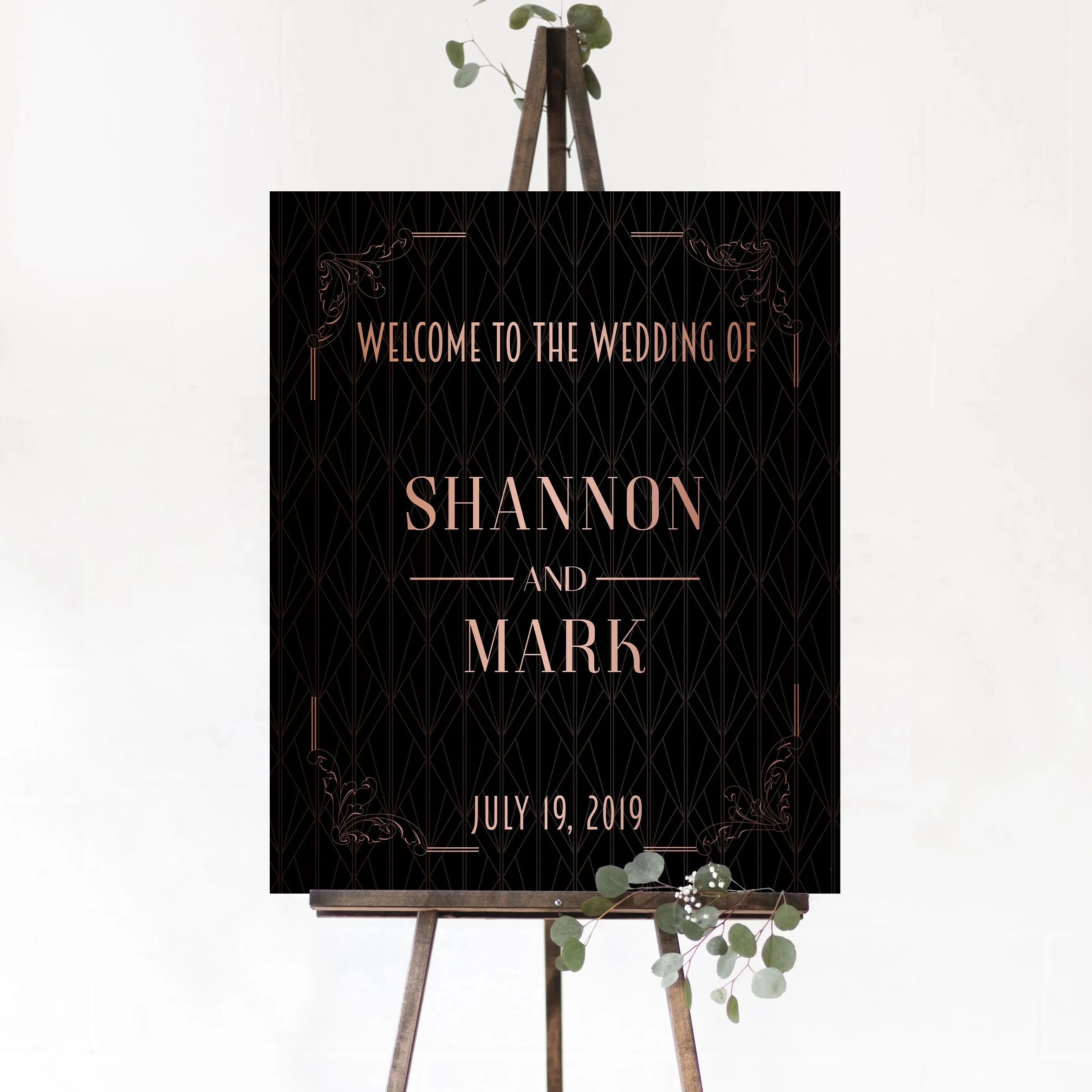 Rose Gold Wedding Sign