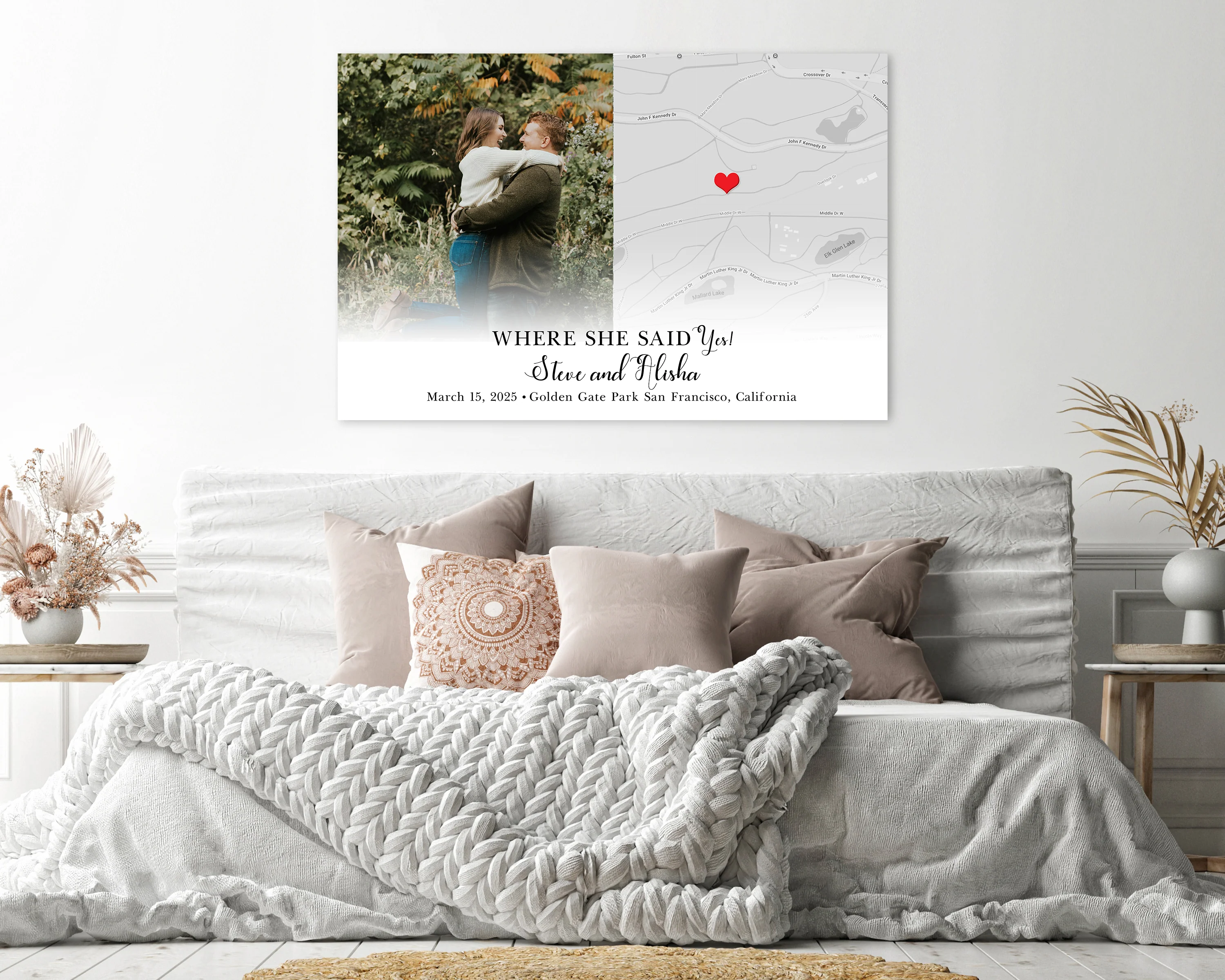 Where She Said Yes Custom Map Print