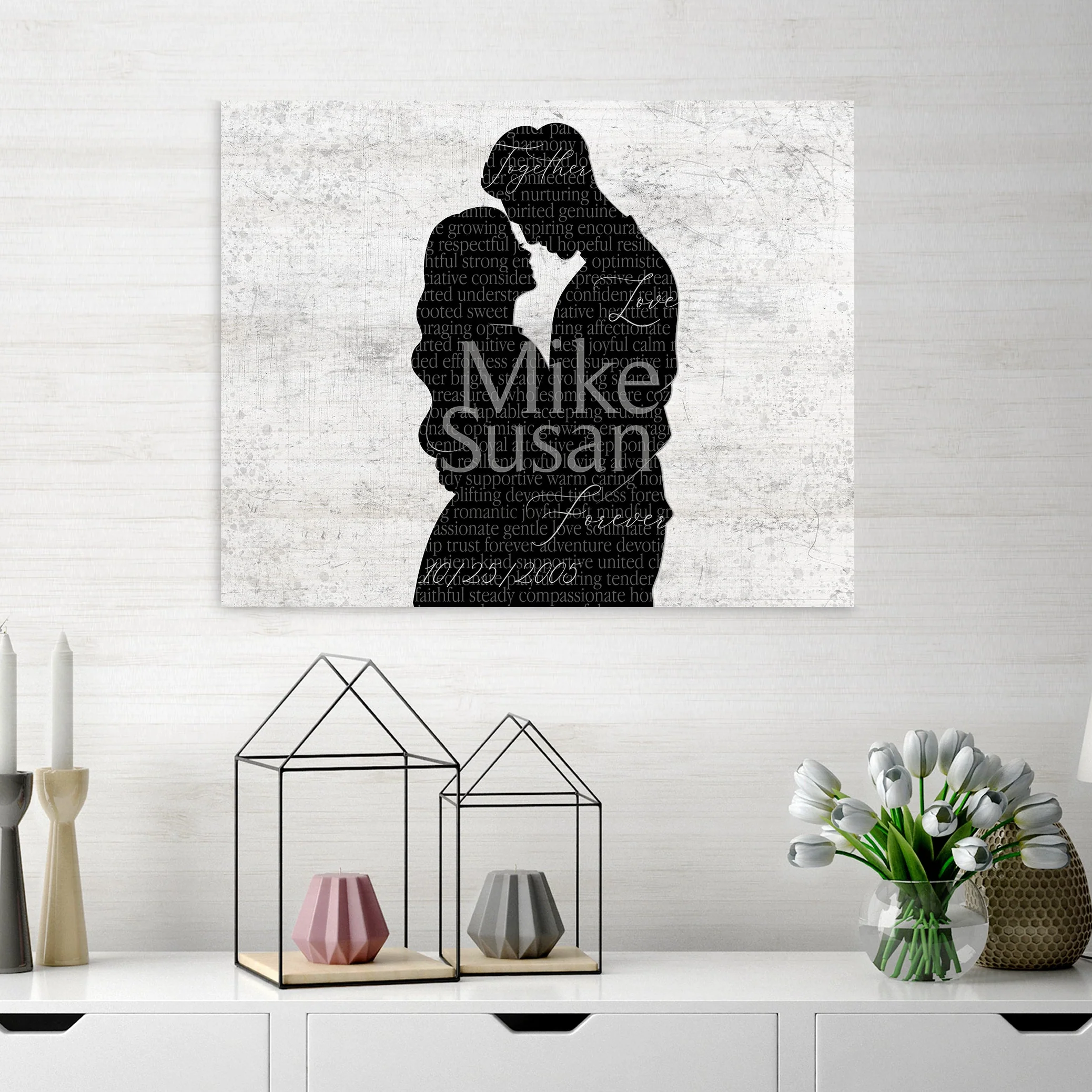 Personalized Word Silhouette: Custom Name. Highlight Words. Word Art Portrait