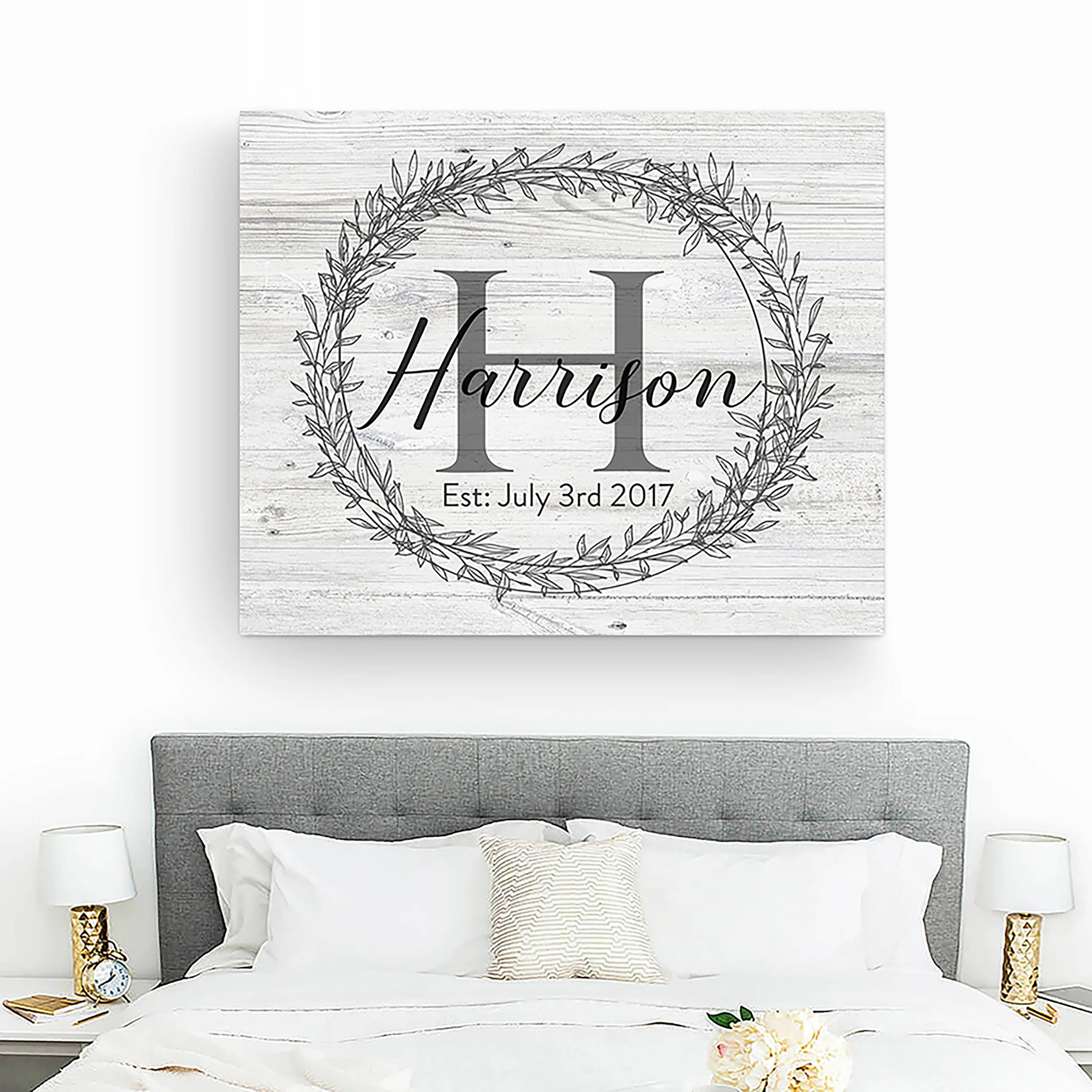 Family Monogram Design Second Anniversary Gift