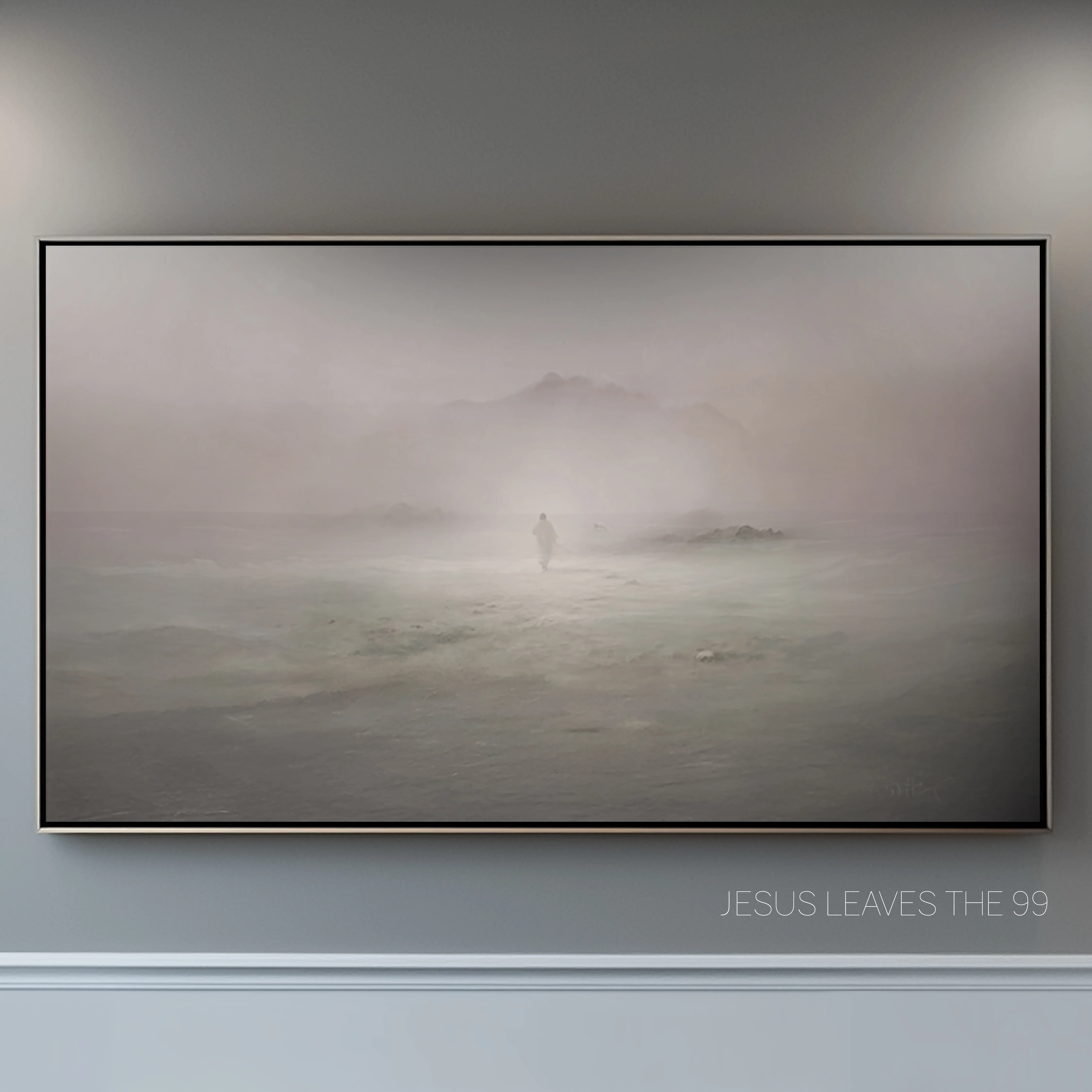 Jesus Leaves The 99: Canvas Painting Art