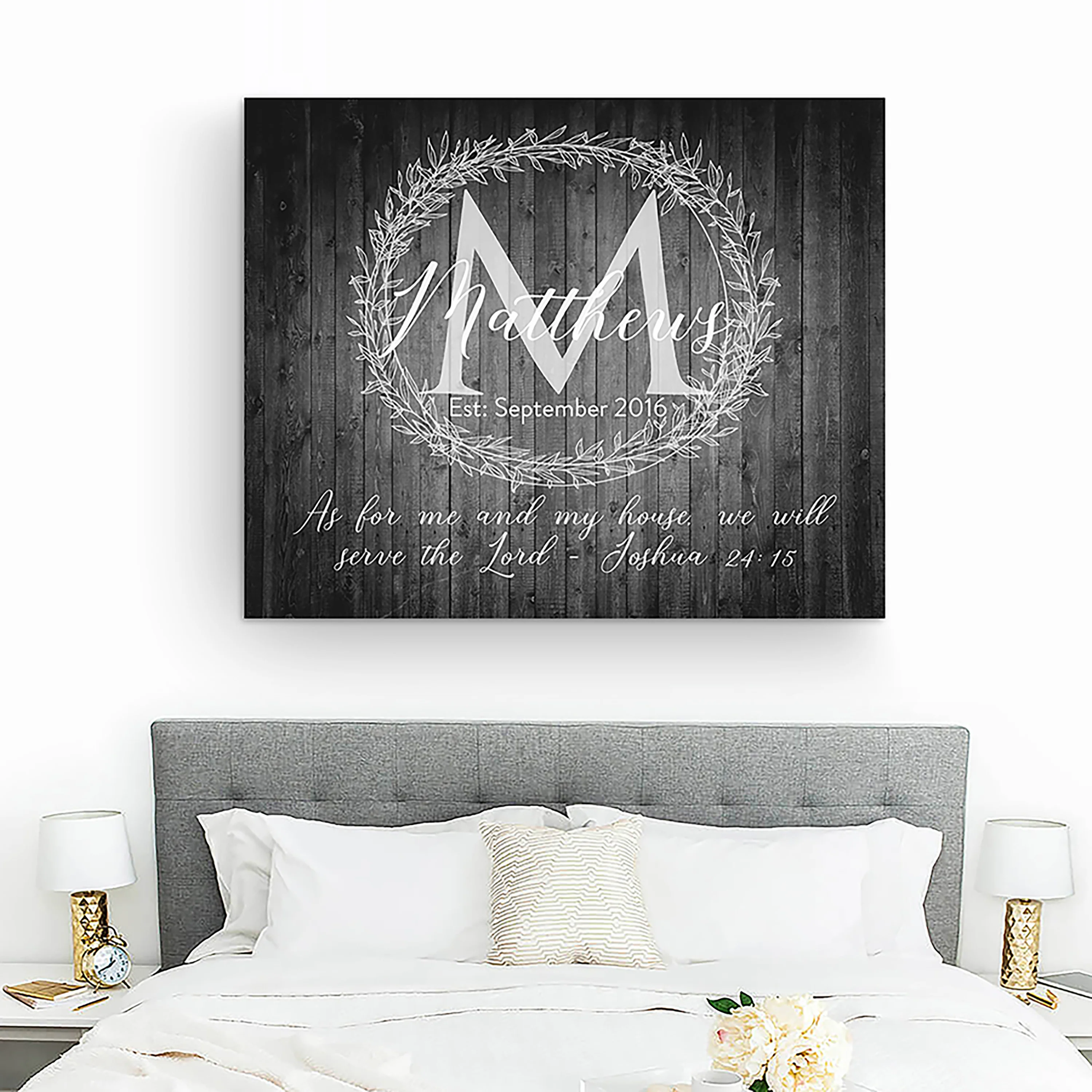 Custom Monogram Sign - Bedroom Wall Decor