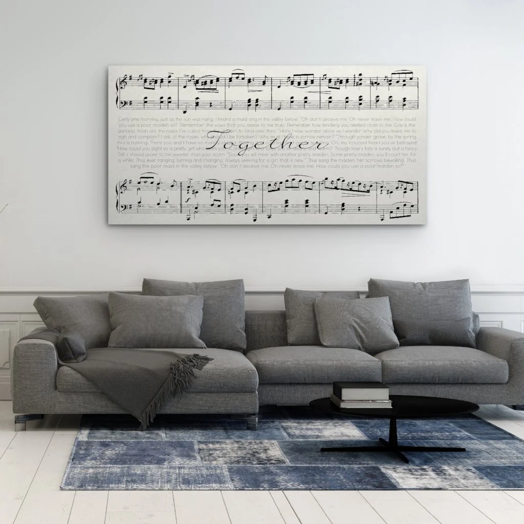 Framed Song Lyrics And Sheet Music Custom Canvas
