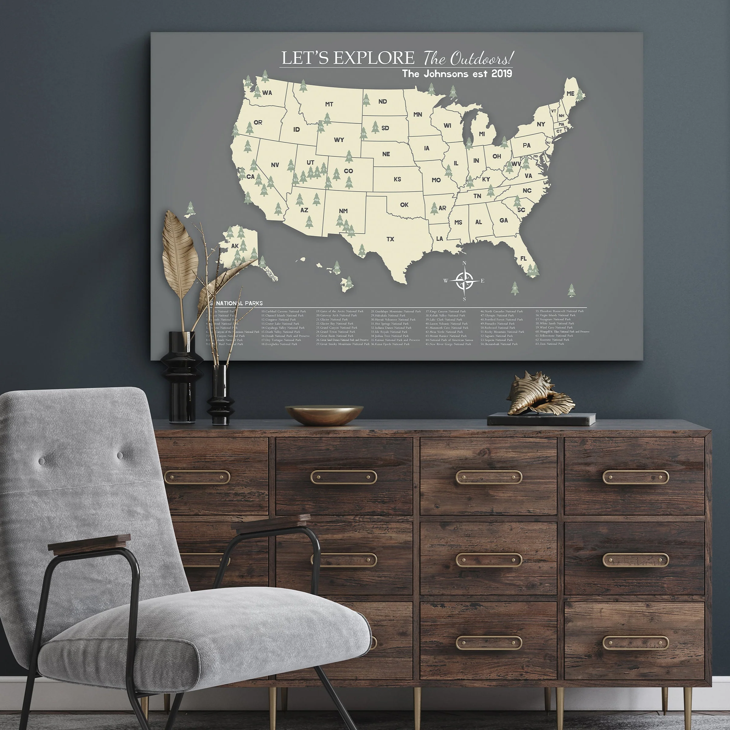 US National Parks Map
